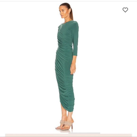 Norma Kamali Women's Green Long Sleeve Diana Gown - Picture 6 of 15